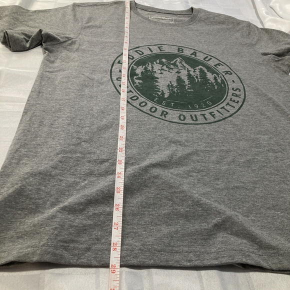 Eddie Bauer Mens Medium M Short Sleeve Crew Neck Lounge T Shirt Gray With Logo - Picture 6 of 11
